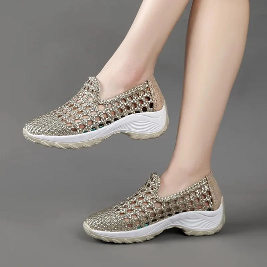 Cleopatra Leather Summer Sneakers – Breathable, Soft Sole, Elegant Design