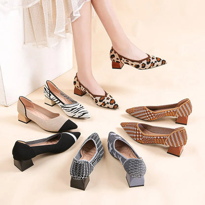 The Structure Basic Pointed Knit Pumps (heel 3.5 cm)