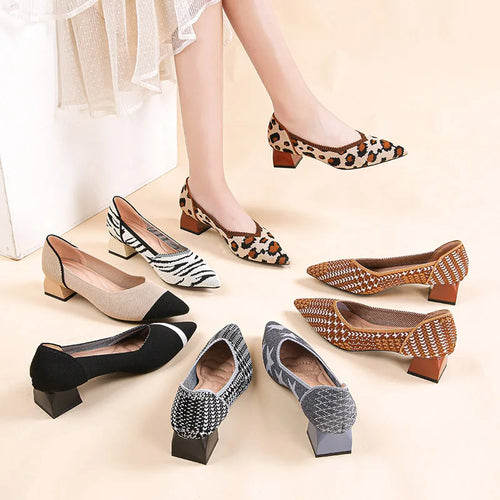 The Structure Basic Pointed Knit Pumps (heel 3.5 cm)