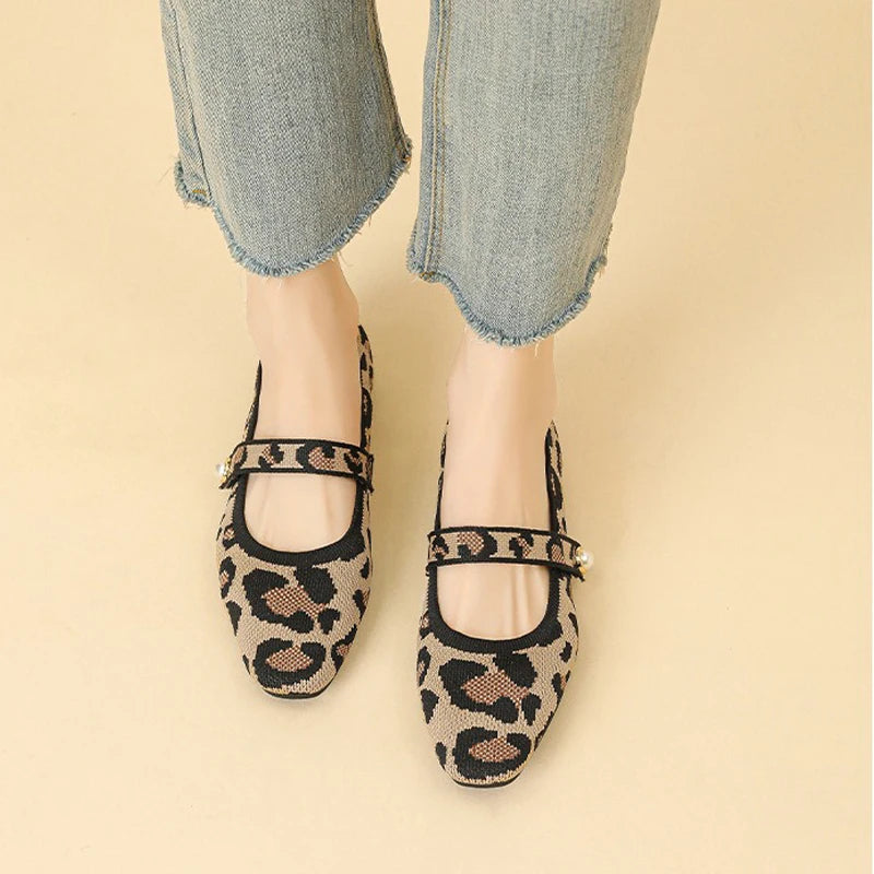 The Clarisse Florence Knit Mary Janes (heel 1 cm)