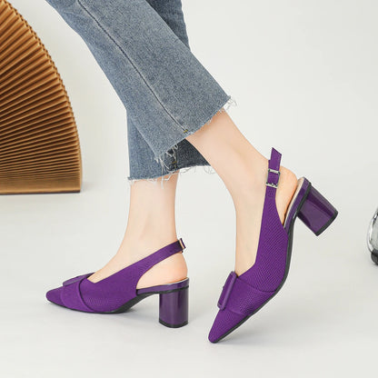 The Audace Seoul Pointed Slingback Knit Pumps (heel 5 cm)