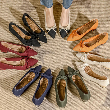 The Douceur Rome Knit Bow Heels (heel 3.5 cm)