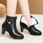 Bremen Vegan Leather Boots With Wool Lined Insole 7cm Heel