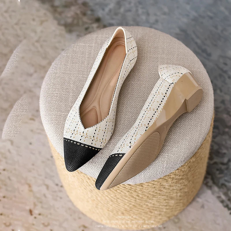 The Élan™ Vienna Pointed Wedge Knit Pumps (heel 4 cm)