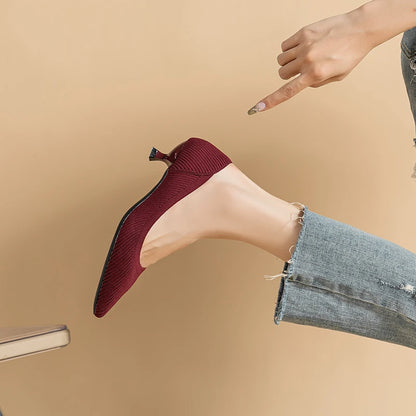 The Harmonie Vienna Pointed Knit Kitten Heels (heel 3 cm)