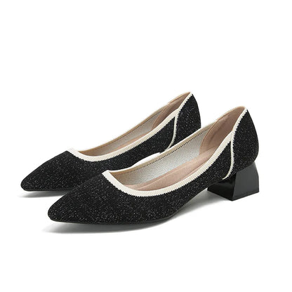The Élégance Riviera Pointed Knit Pumps (heel 3.5 cm)