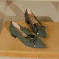 The Douceur Rome Knit Bow Heels (heel 3.5 cm)