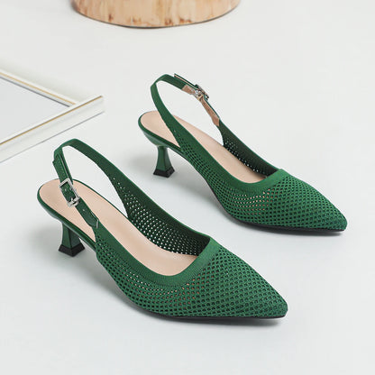 The Élancée Milan Pointed Knit Slingbacks (heel 6 cm)