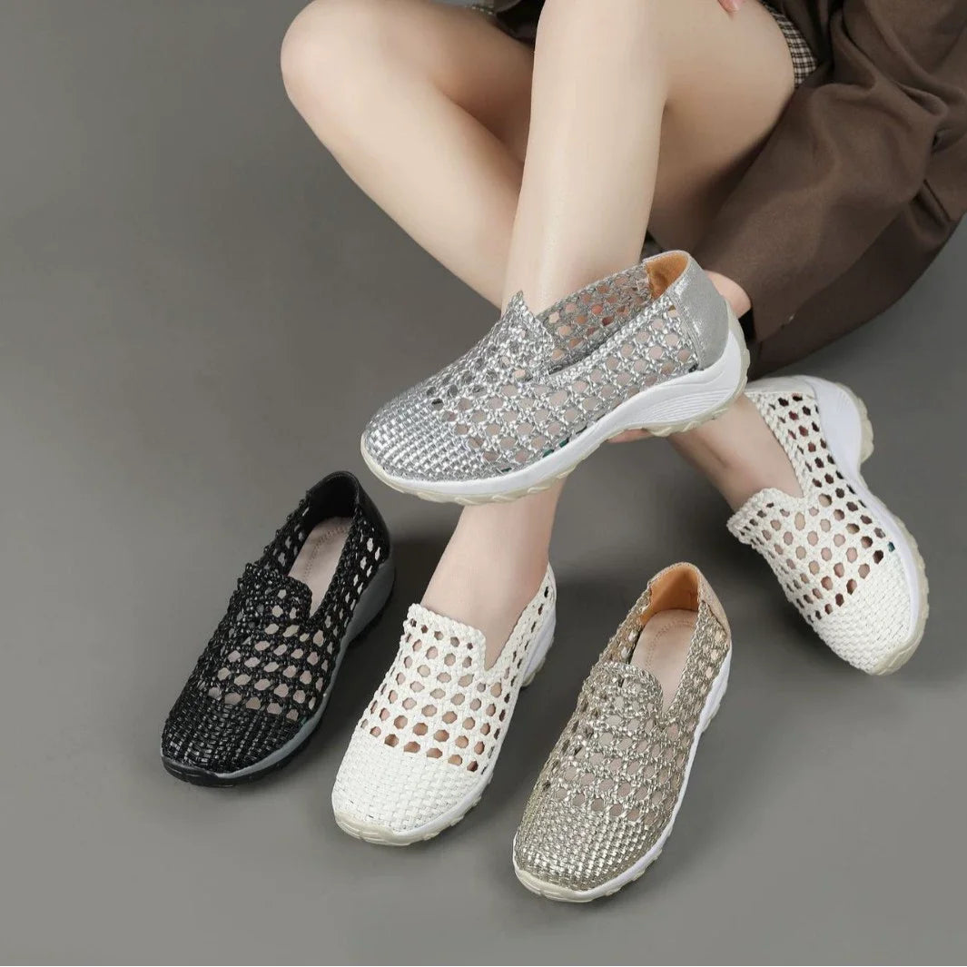 Cleopatra Leather Summer Sneakers – Breathable, Soft Sole, Elegant Design