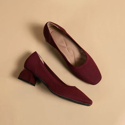 The Forte Marrakech Square Knit Pumps (heel 3.5 cm)