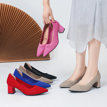 The Haute Capri Pointed Knit Pumps (heel 6 cm)