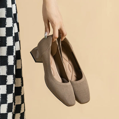 The Forte Marrakech Square Knit Pumps (heel 3.5 cm)