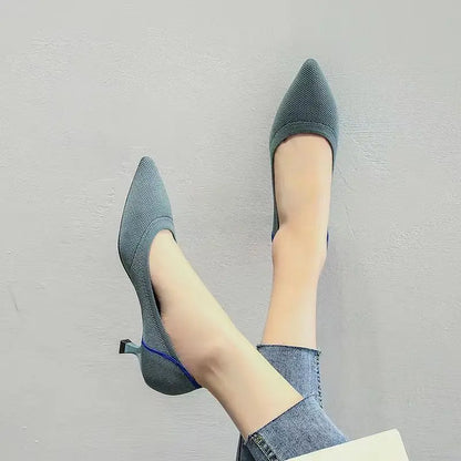 The Chicara Milan Pointed Knit Heels (heel 3 cm)