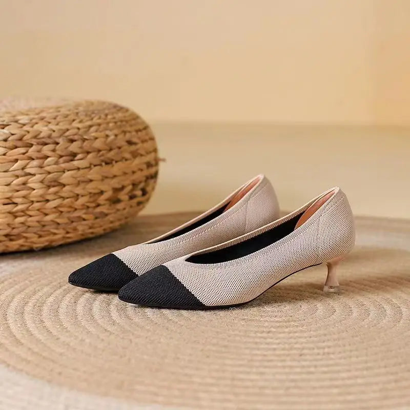 The Juliana Vienna Pointed Knit Pumps (heel 3 cm)