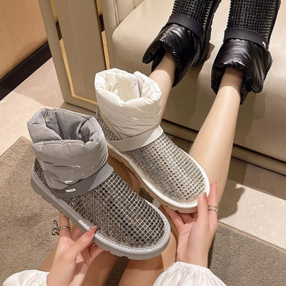 Rostova Winter Boots With Rhinestones PU Lined Size Up One