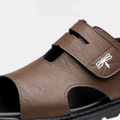 Fez - Leather Velcro Sandals for Men