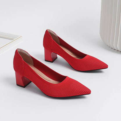 The Haute Capri Pointed Knit Pumps (heel 6 cm)
