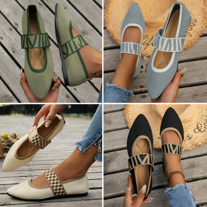 The Barcelona Pointed Knit Mary Janes (heel 1 cm)